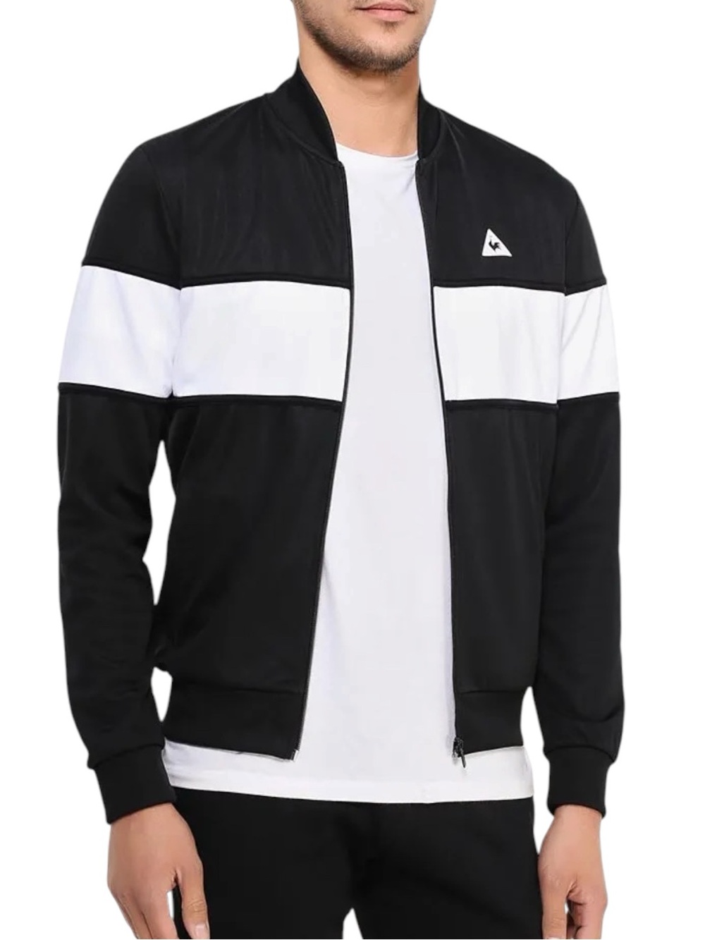 Le Coq Sportif Parisia Black/White Zip Front Track Jacket (L)